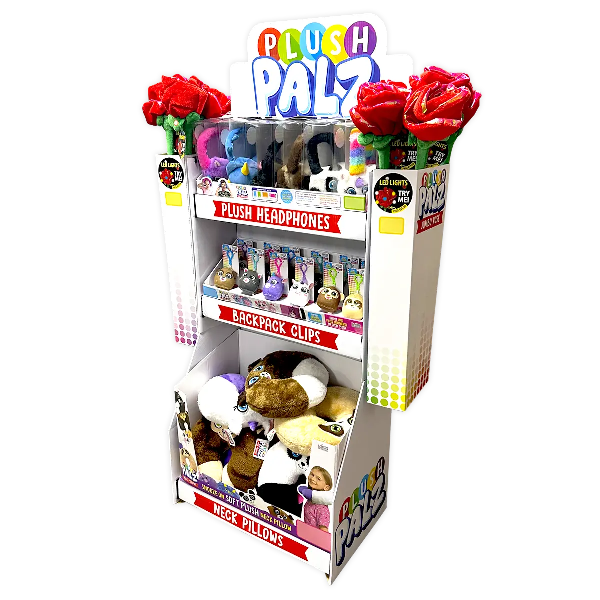 Plush and Headphones Assorted Floor Display - 36 Pieces Per Retail Ready Display 88521 KIPP BROTHERS