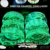 Glow in The Dark Glass Ashtray - 6 Pieces Per Retail Ready Display 23719