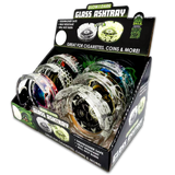 Glow in The Dark Glass Ashtray - 6 Pieces Per Retail Ready Display 23719