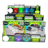 Light-Up Glass Ashtray with Multi-Color LED Lights - 6 Pieces Per Retail Ready Display 23744