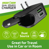 Car Charger and Wall Charger Combo Dual Port USB / USB-C 3.1 Amp - 6 Pieces Per Retail Ready Display 23764