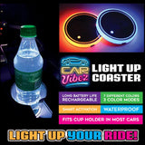 Mood Light LED Light-Up Coaster - 4 Pieces Per Retail Ready Display 41678 CAR VIBEZ