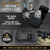 Metal Flip Torch Lighter with Molle Case- 12 Pieces Per Retail Ready Display 23833