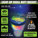 Printed Lid Light Up Skull Butt Bucket Ashtray- 6 Pieces Per Retail Ready Display 23981