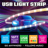 Mood Light Strip USB with Remote 16FT - 6 Pieces Per Retail Ready Display 24338