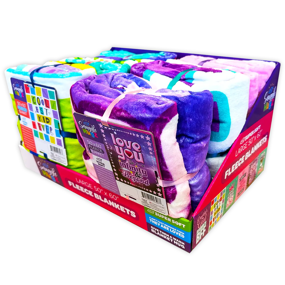 Blanket and Plush Kids Assortment Floor Display - 32 Pieces Per Retail Ready Display 88509 KIPP BROTHERS