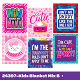 Kids Printed Blankets - 6 Pieces Per Retail Ready Display 24397