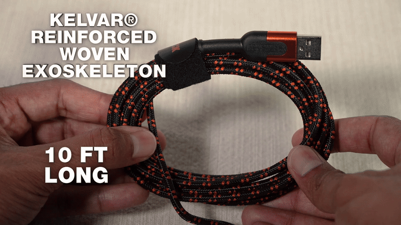 Charging Cable USB 3 in 1 Multi-Head USB-C / Micro USB / Lightning 10FT - 3 Pieces Per Pack 24561 ROUGHNECK