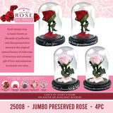 Glass Dome Real Preserved Rose Keepsake - 4 Pieces Per Retail Ready Display 25008