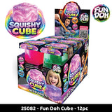 Fun Doh Squish and Squeeze Slow Release Squishy Fun Cube Ball Toy - 12 Pieces Per Retail Ready Display 25082