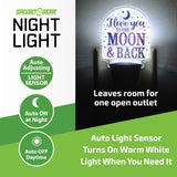 Auto On/Off Sensor Night Light AC Wall - 6 Pieces Per Retail Ready Display 25122