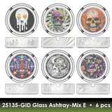 Glow in The Dark Glass Ashtray - 6 Pieces Per Retail Ready Display 25135