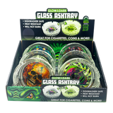 Glow in The Dark Glass Ashtray - 6 Pieces Per Retail Ready Display 25135