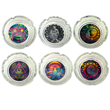 Glow in The Dark Glass Ashtray - 6 Pieces Per Retail Ready Display 25136