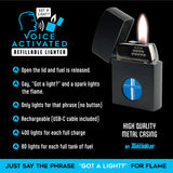 Voice Activated Flip Top Torch Lighter - 6 Pieces Per Retail Ready Display 25288