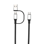 Charging Cable Quick Switch 2 in 1 Multi-Head USB to USB-C 20FT 100W - 6 Pieces Per Retail Ready Display 25823 GADGET GEAR