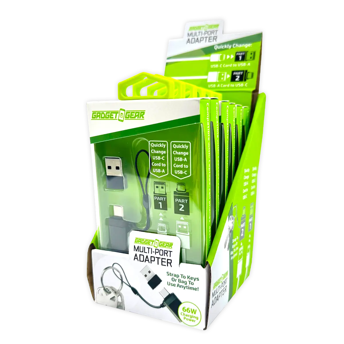 Multi-Port Keychain Adapter - 6 Pieces Per Retail Ready Display 25850 GADGET GEAR