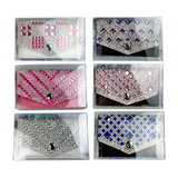 Bling Rhinestone Wallet Keychain - 12 Pieces Per Retail Ready Display 26045