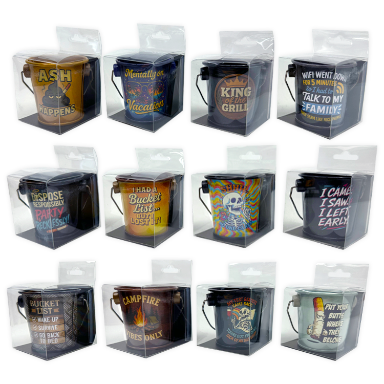 Printed Bucket Ashtray - 12 Pieces Per Retail Ready Display 26097 SMOKEZILLA