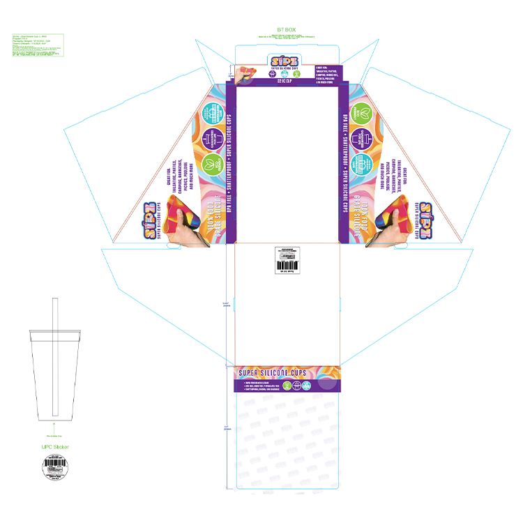 Silicone 22oz Silicone Cup C - 6 Pieces Per Retail Ready Display 26164 ROUGHNECK