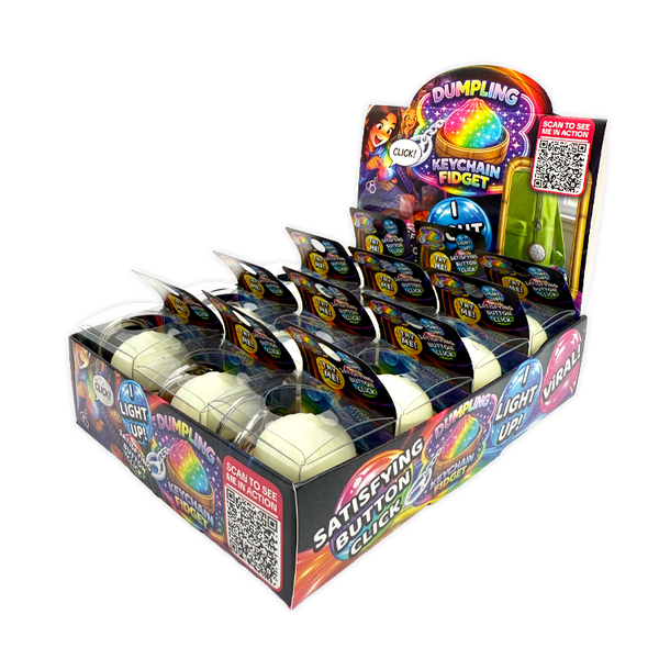Fun Doh Dumpling Click Light-Up Keychain - 12 Pieces Per Retail Ready Display 26723