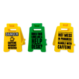 2" 3D Standing Mood Caution Sign Assortment - 12 Pieces Per Retail Ready Display 26537