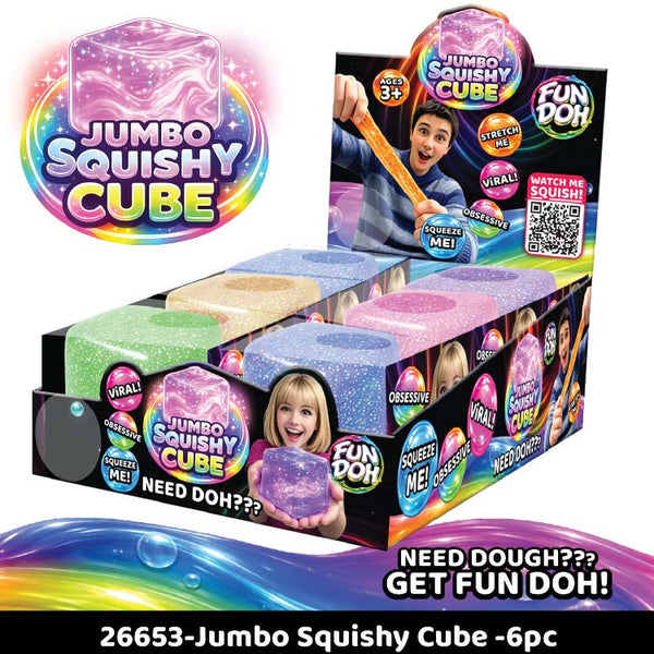 Fun Doh Jumbo Fun Doh Cube - 6 Pieces Per Retail Ready Display 26653