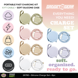 Silicone Portable Fast Charge Set - 6 Pieces Per Retail Ready Display 26780