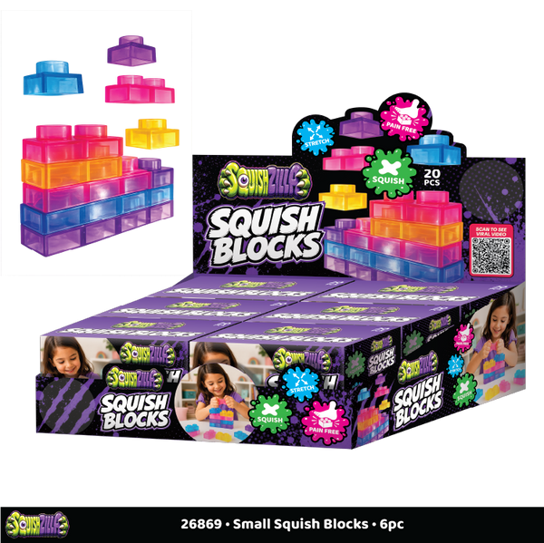 Fun Doh SquishZilla Small Squish Blocks - 6 Pieces Per Retail Ready Display 26869
