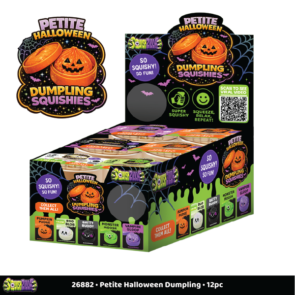 Fun Doh SquishZilla Petite Spooky Steamers Dumpling Toy - 12 Pieces Per Retail Ready Display 26882