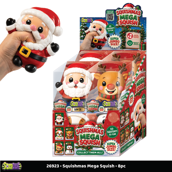 Fun Doh™ Squishmas Mega Squishy Toy Characters - 8 Pieces Per Retail Ready Display 26923