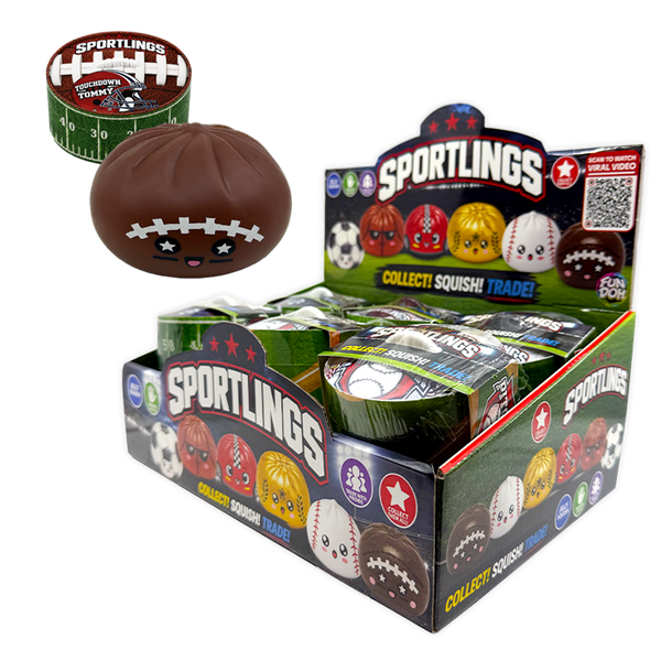 Fun Doh™ Sportlings Sports Dumpling Squish Toy - 12 Pieces Per Retail Ready Display 26994