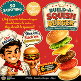 SquishZilla™ Build-A-Squish Burger Toy - 12 Pieces Per Retail Ready Display 27009
