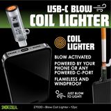 USB-C Blow Coil Lighter - 12 Pieces Per Retail Ready Display 27030