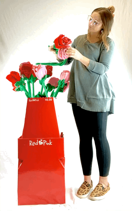 Valentine's Day Jumbo Plush Rose Floor Display - 12 Pieces Per Retail Ready Display 40342 KIPP BROTHERS