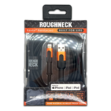 Charging Cable Roughneck Soft Cloth USB to Lightning 10FT 2.4 Amp - 4 Pieces Per Retail Ready Pack 41594