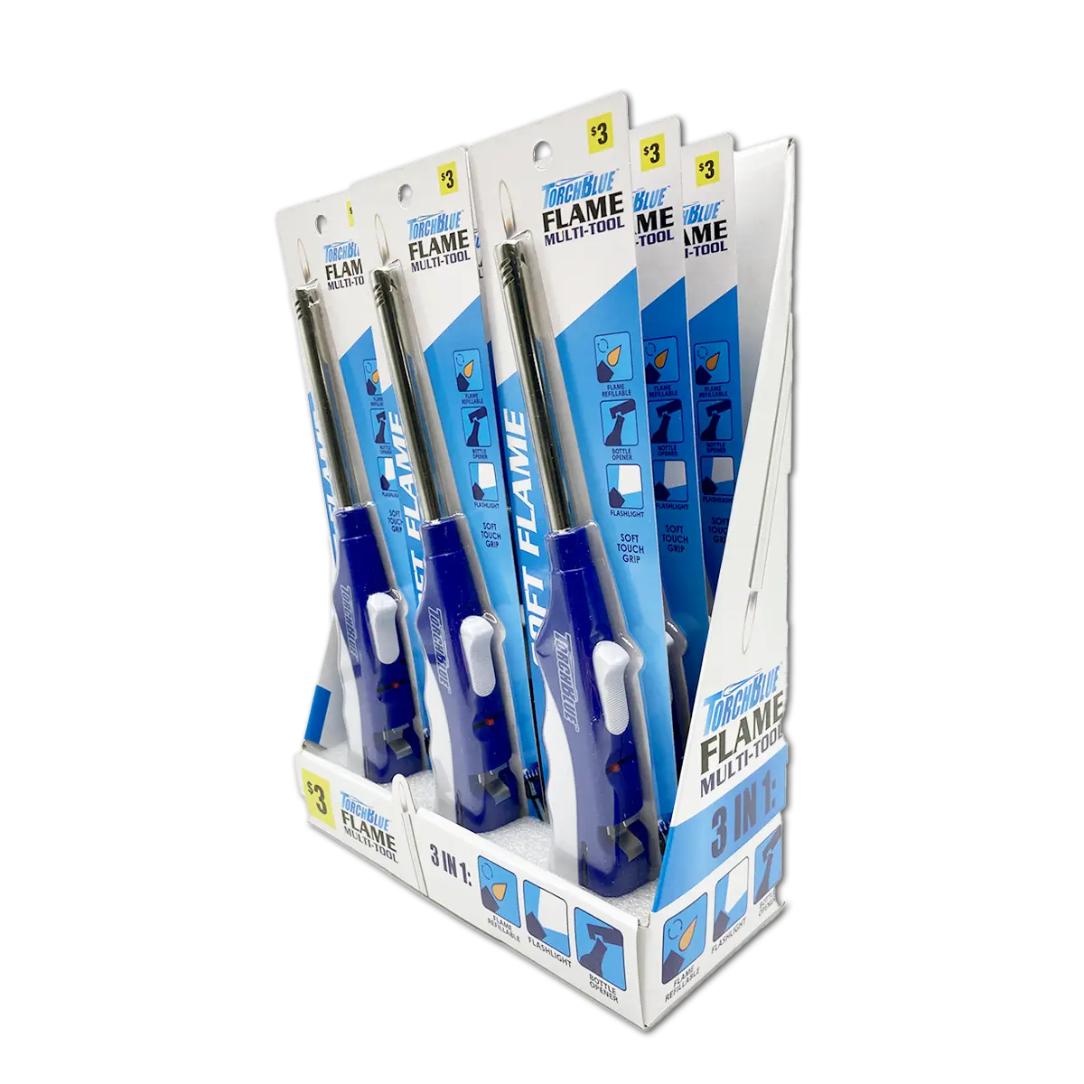 Utility Soft Flame Multi-Tool Lighter - 9 Pieces Per Retail Ready Display 41749 TORCH BLUE