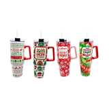 40 oz Stainless-Steel Insulated Seasonal Cups - 12 Pieces Per Retail Ready Display 88572