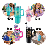 Sip Happy Insulated Drinkware with Straw Topper Assortment Floor Display - 26 Pieces Per Retail Ready Display Kit 88635
