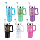 Sip Happy Insulated Drinkware with Straw Topper Assortment Floor Display - 26 Pieces Per Retail Ready Display Kit 88635