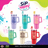Sip Happy Insulated Drinkware with Straw Topper Assortment Floor Display - 26 Pieces Per Retail Ready Display Kit 88635
