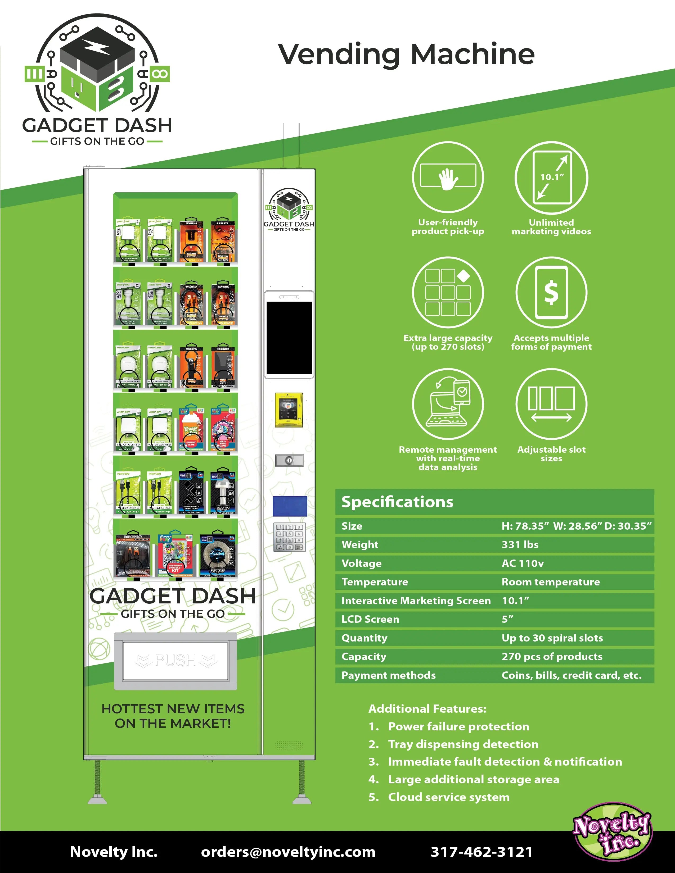 Merchandising Fixture - Gadget Dash Gifts on the Go Vending Machine ONLY 986200 NOVELTY INC