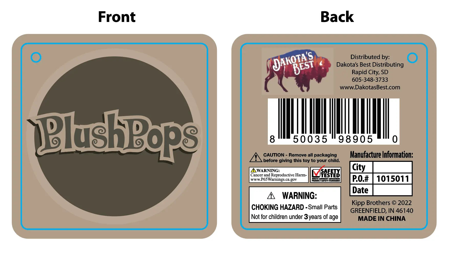 Lollipop Plush Pops Toy - 72 Pieces Per Pack 40352 KIPP BROTHERS