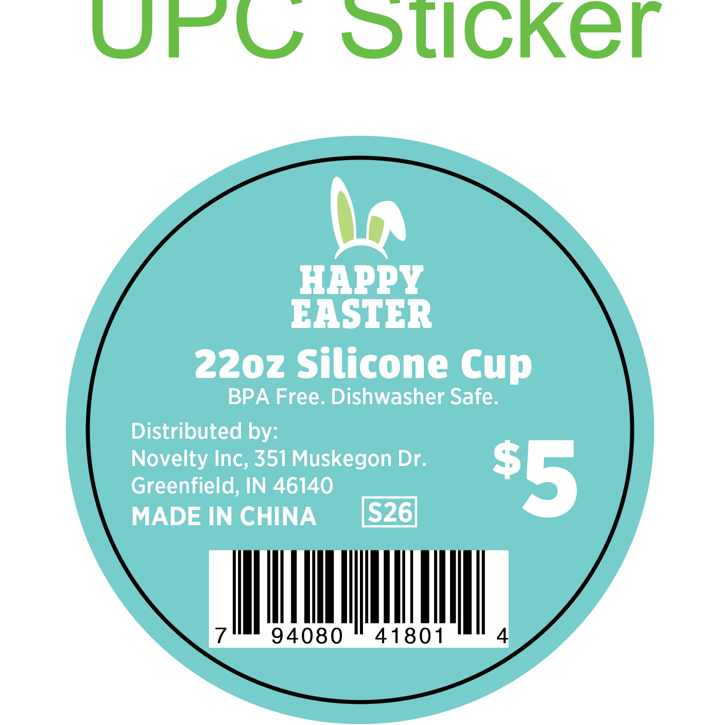 Easter Silicone 22oz Super Cups - 12 Pieces Per Retail Ready Display 41801 ROUGHNECK