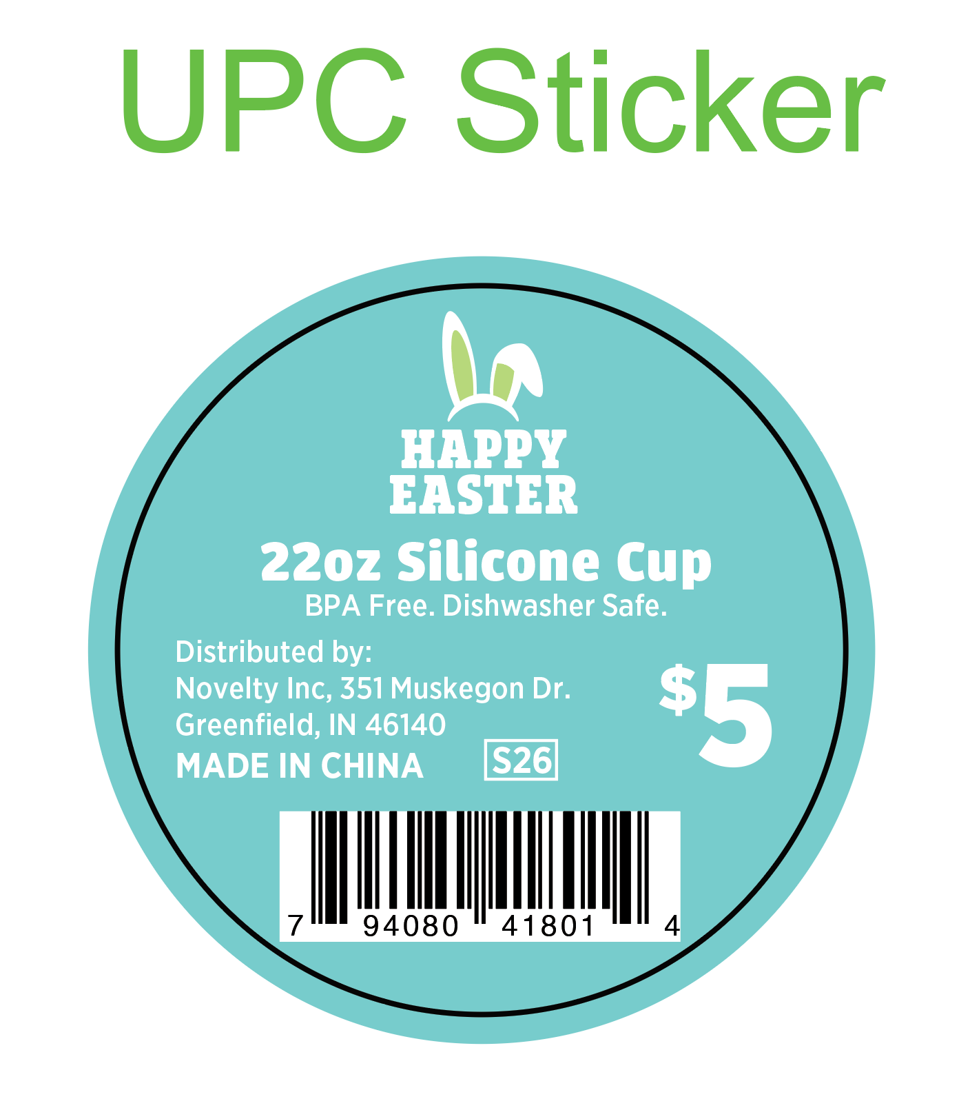 Easter Silicone 22oz Super Cups - 12 Pieces Per Retail Ready Display 41801 ROUGHNECK