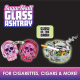 Glass Ashtray in Skull Shaped Design- 6 Per Retail Ready Wholesale Display 20120