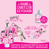 Breast Cancer Awareness Pink Hand Sanitizer Key Chain - 12 Pieces Per Retail Ready Display 20369