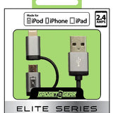 Charging Cable Elite Multi-Head USB to Micro USB / Lightning 3FT - 3 Pieces Per Pack 21100 GADGET GEAR