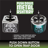 Push Down Metal Ashtray - 6 Per Retail Ready Display 21548