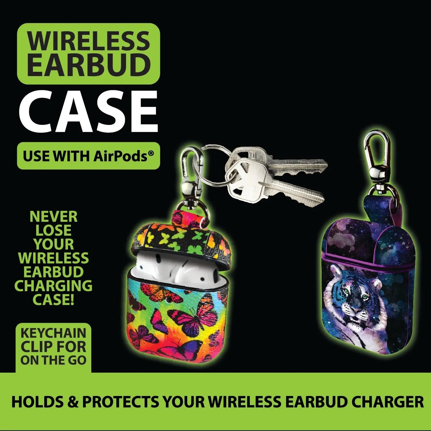 Earbud Case with Clip Key Chain - 8 Pieces Per Retail Ready Display 21763 GADGET GEAR